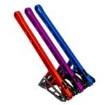 Hydraulic handbrake lever with normal master cylinder position, CNC-machined 6082-T6 aluminum, 410 mm handle, spherical ball bearing pivot, anodized finish (master cylinder not included).