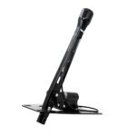 Audi A4 01E short shifter with 315mm handle, CNC-machined 6082-T6 aluminium, black anodized finish, centering spring and adjustable gear lock; fits Audi 80 B4 and Audi A4 B5/B6/B7 (01E/01X/02X/0A3)