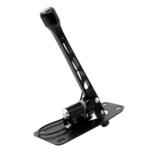 Audi A4 01E short shifter with 315mm handle, CNC-machined 6082-T6 aluminium, black anodized finish, centering spring and adjustable gear lock; fits Audi 80 B4 and Audi A4 B5/B6/B7 (01E/01X/02X/0A3)