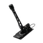 Subaru BRZ / Toyota GT86 / Scion FRS short shifter, 315mm black CNC-machined 6082-T6 aluminum handle with gear locking button and full-coverage base plate.