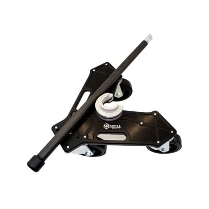 Air Jack Skates Handle is a carbon fiber handle accessory that fits onto air jack skates to make positioning easier when the air jack point sits deeper under the car. Available in 398mm, 569mm, and 799mm lengths, it improves reach and control during motorsport pit service and professional workshop use.