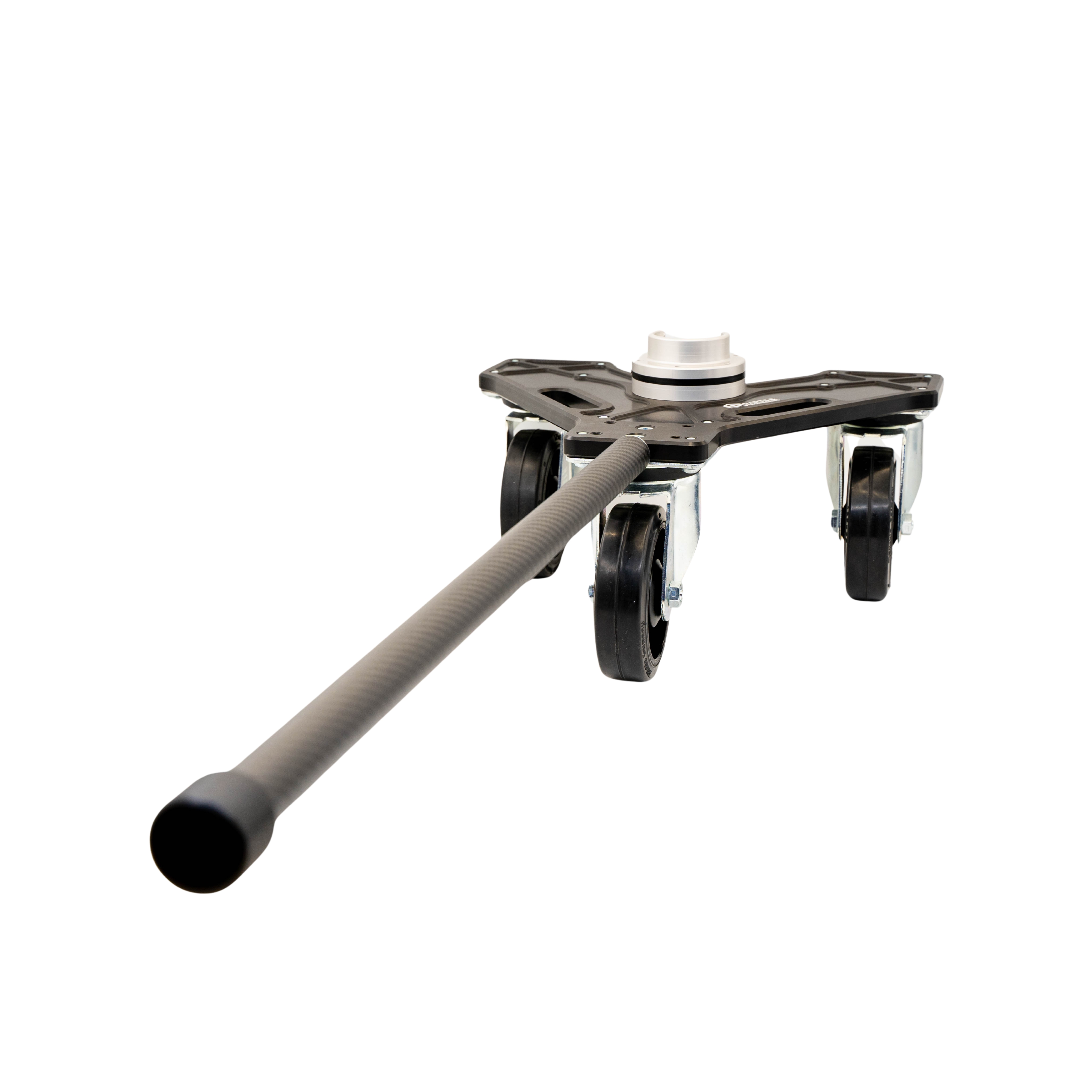 Air Jack Skates Handle is a carbon fiber handle accessory that fits onto air jack skates to make positioning easier when the air jack point sits deeper under the car. Available in 398mm, 569mm, and 799mm lengths, it improves reach and control during motorsport pit service and professional workshop use.