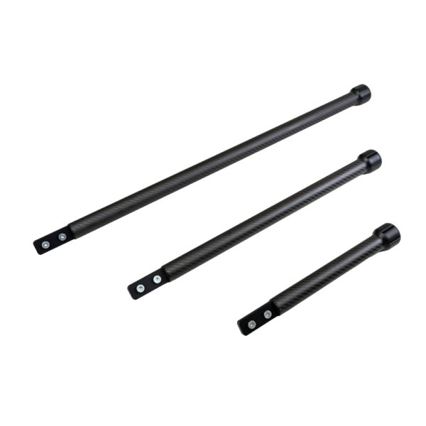 Air Jack Skates Handle is a carbon fiber handle accessory that fits onto air jack skates to make positioning easier when the air jack point sits deeper under the car. Available in 398mm, 569mm, and 799mm lengths, it improves reach and control during motorsport pit service and professional workshop use.