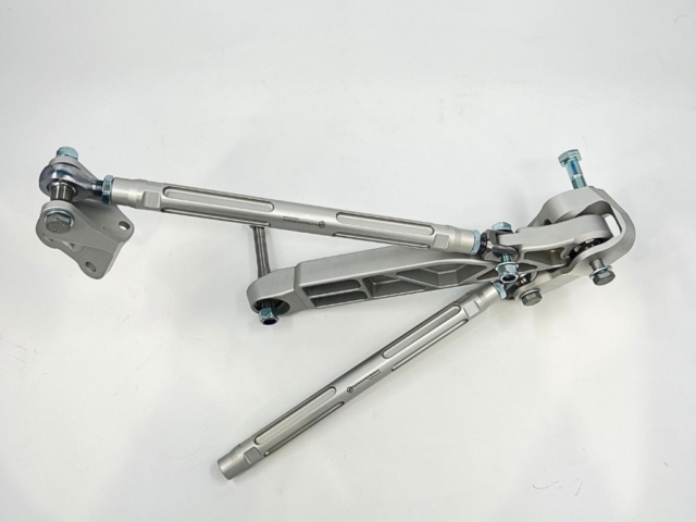 Billet lower control arm of the BMW Billet Front Suspension Kit with machined lightening pockets