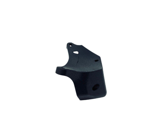Black PA-GF 3D printed expansion tank bracket, close up of the mounting face